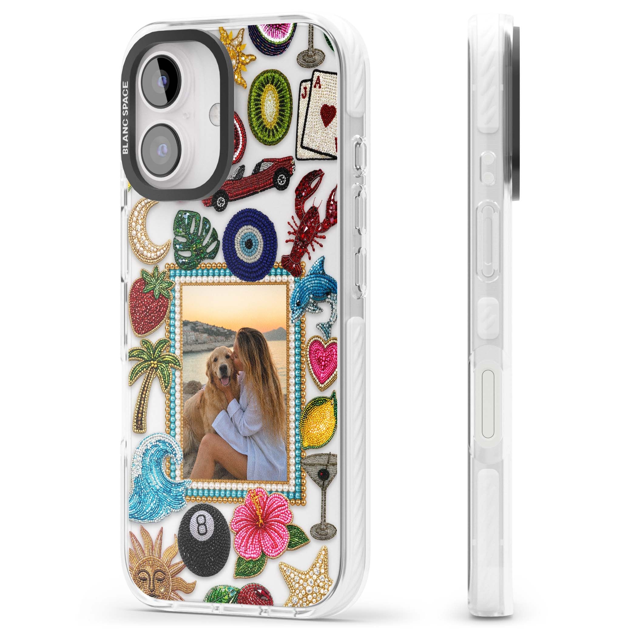 Beaded Photo coastal iPhone case | Clear Impact case for iPhone 16, iPhone 16 Plus