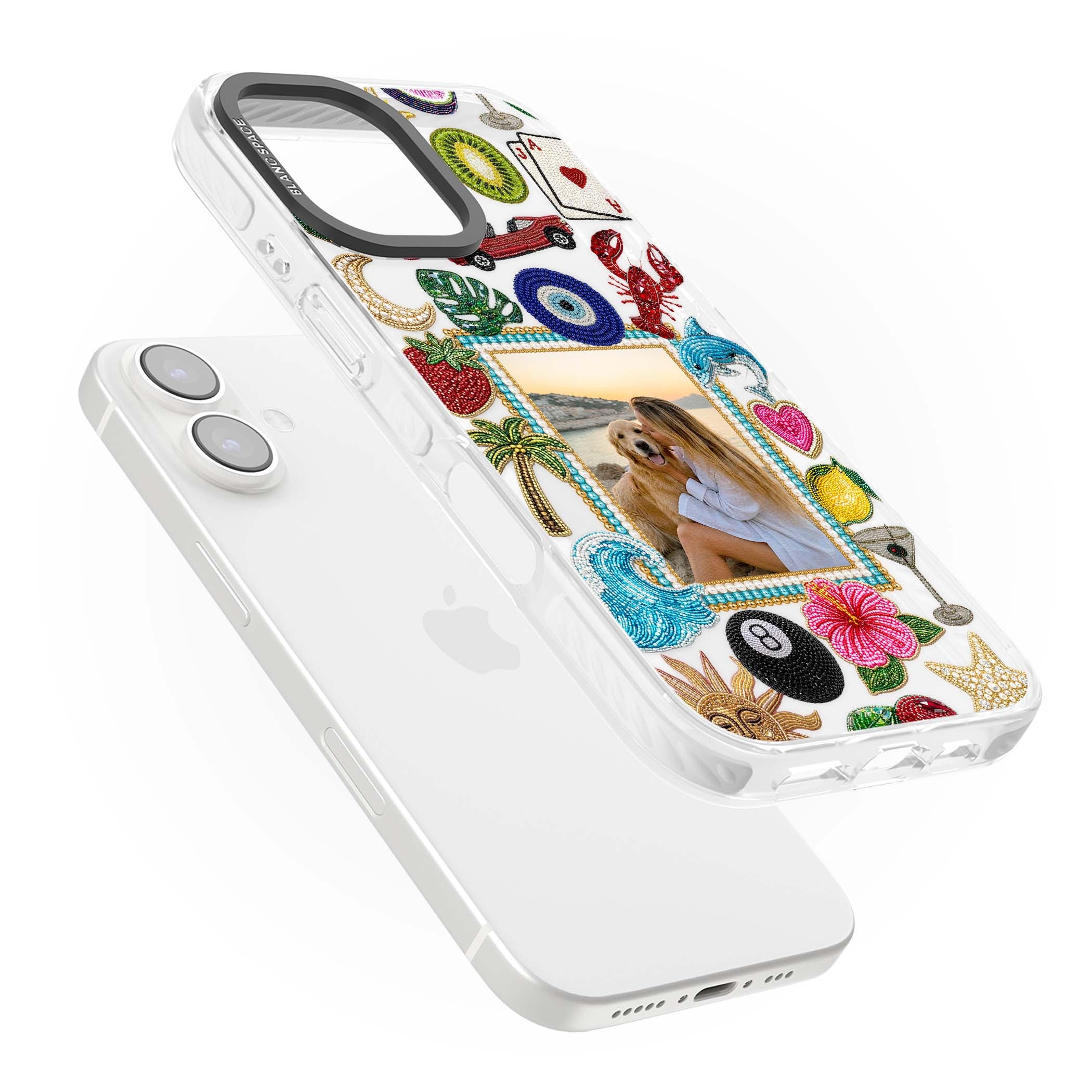 Beaded Photo coastal iPhone case | Clear Impact case for iPhone 16, iPhone 16 Plus