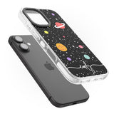 iPhone 16 Pro Max Personalised Cute Cartoon Planets Black Impact Phone Case