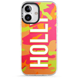 iPhone 16 Pro Max Personalised Colourful Neon Camo Black Impact Phone Case