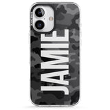 iPhone 16 Pro Max Personalised Vertical Name Black Camouflage Black Impact Phone Case