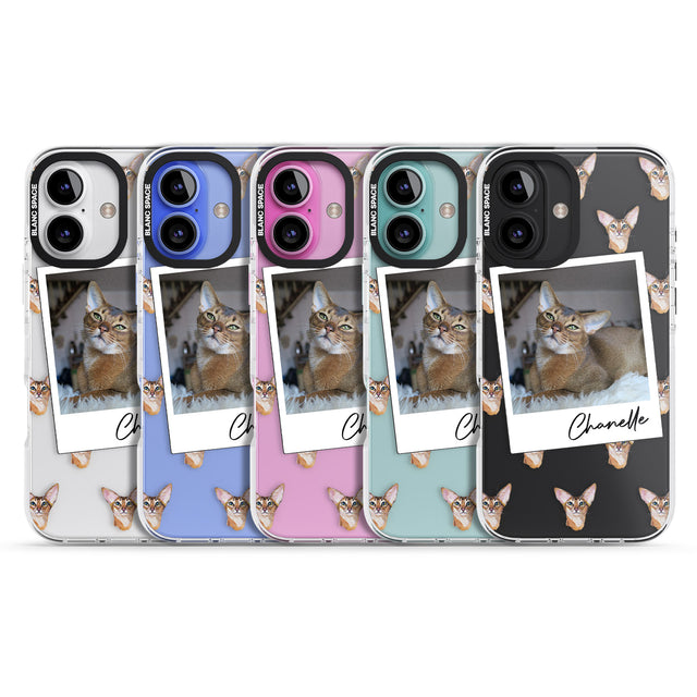 iPhone 16 Pro Max Personalised Abyssinian Cat Photo Black Impact Phone Case