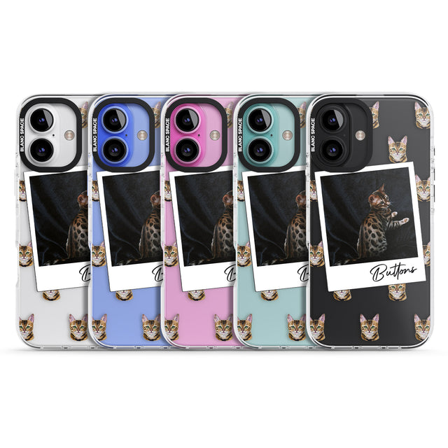 iPhone 16 Pro Max Personalised Bengal Cat Photo Black Impact Phone Case