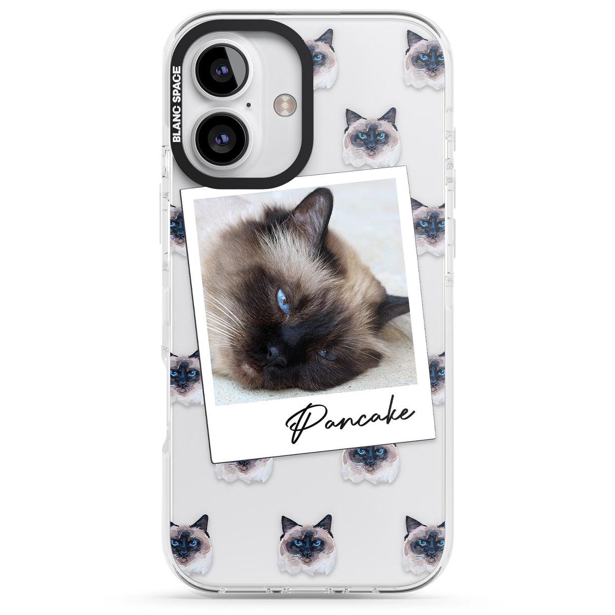 iPhone 16 Pro Max Personalised Burmese Cat Photo Black Impact Phone Case