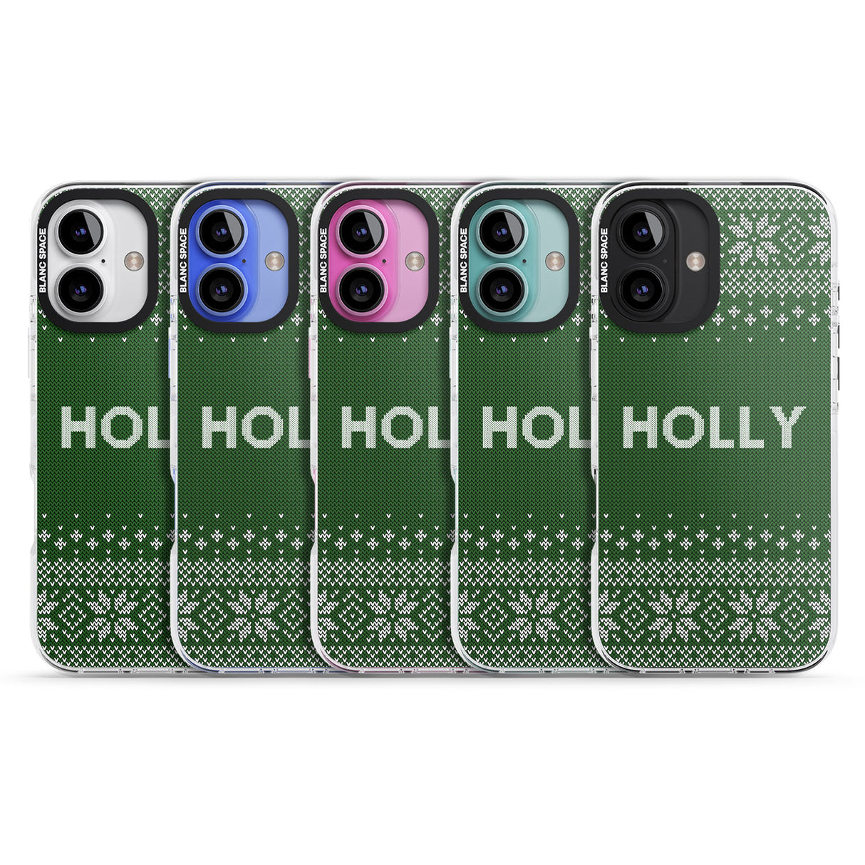 iPhone 16 Pro Max Personalised Green Christmas Knitted Jumper Black Impact Phone Case