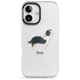 iPhone 16 Pro Max Personalised Border Collie Black Impact Phone Case