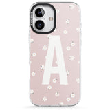 iPhone 16 Pro Max Personalised Pink Daisy Personalised Black Impact Phone Case