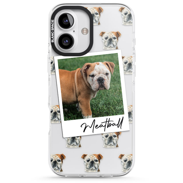 iPhone 16 Pro Max Personalised English Bulldog - Dog Photo Black Impact Phone Case