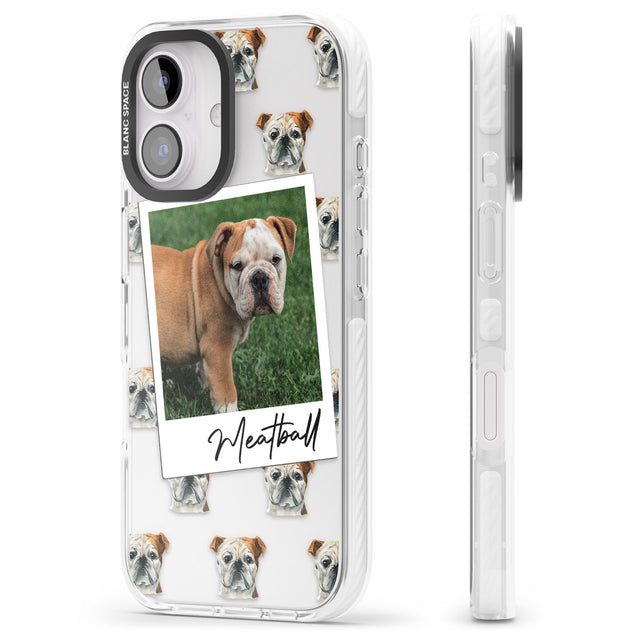 iPhone 16 Pro Max Personalised English Bulldog - Dog Photo Black Impact Phone Case