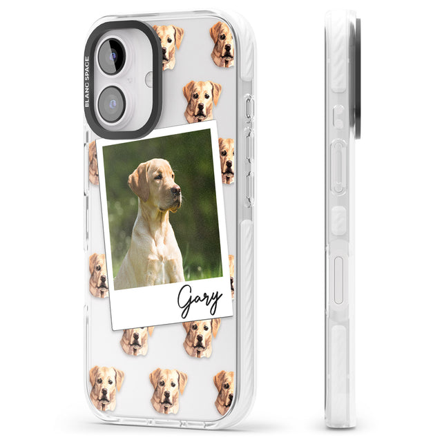 iPhone 16 Pro Max Personalised Labrador, Tan - Dog Photo Black Impact Phone Case