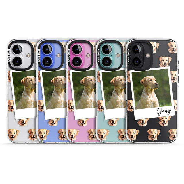 iPhone 16 Pro Max Personalised Labrador, Tan - Dog Photo Black Impact Phone Case