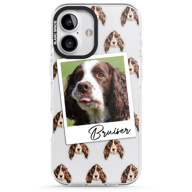 iPhone 16 Pro Max Personalised Springer Spaniel - Dog Photo Black Impact Phone Case