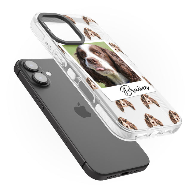 iPhone 16 Pro Max Personalised Springer Spaniel - Dog Photo Black Impact Phone Case