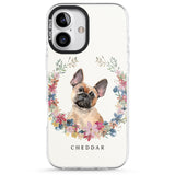 iPhone 16 Pro Max Personalised Tan French Bulldog Watercolour Dog Portrait Black Impact Phone Case