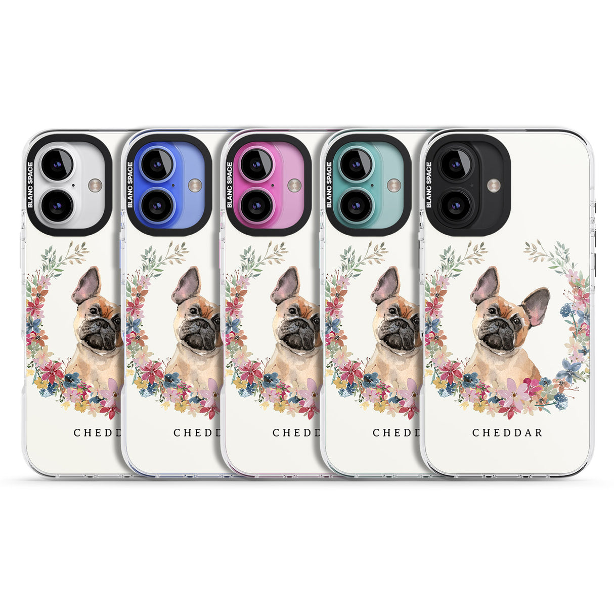 iPhone 16 Pro Max Personalised Tan French Bulldog Watercolour Dog Portrait Black Impact Phone Case