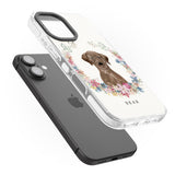 iPhone 16 Pro Max Personalised Chocolate Lab - Watercolour Dog Portrait Black Impact Phone Case