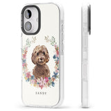 iPhone 16 Pro Max Personalised Brown Cockapoo - Watercolour Dog Portrait Black Impact Phone Case