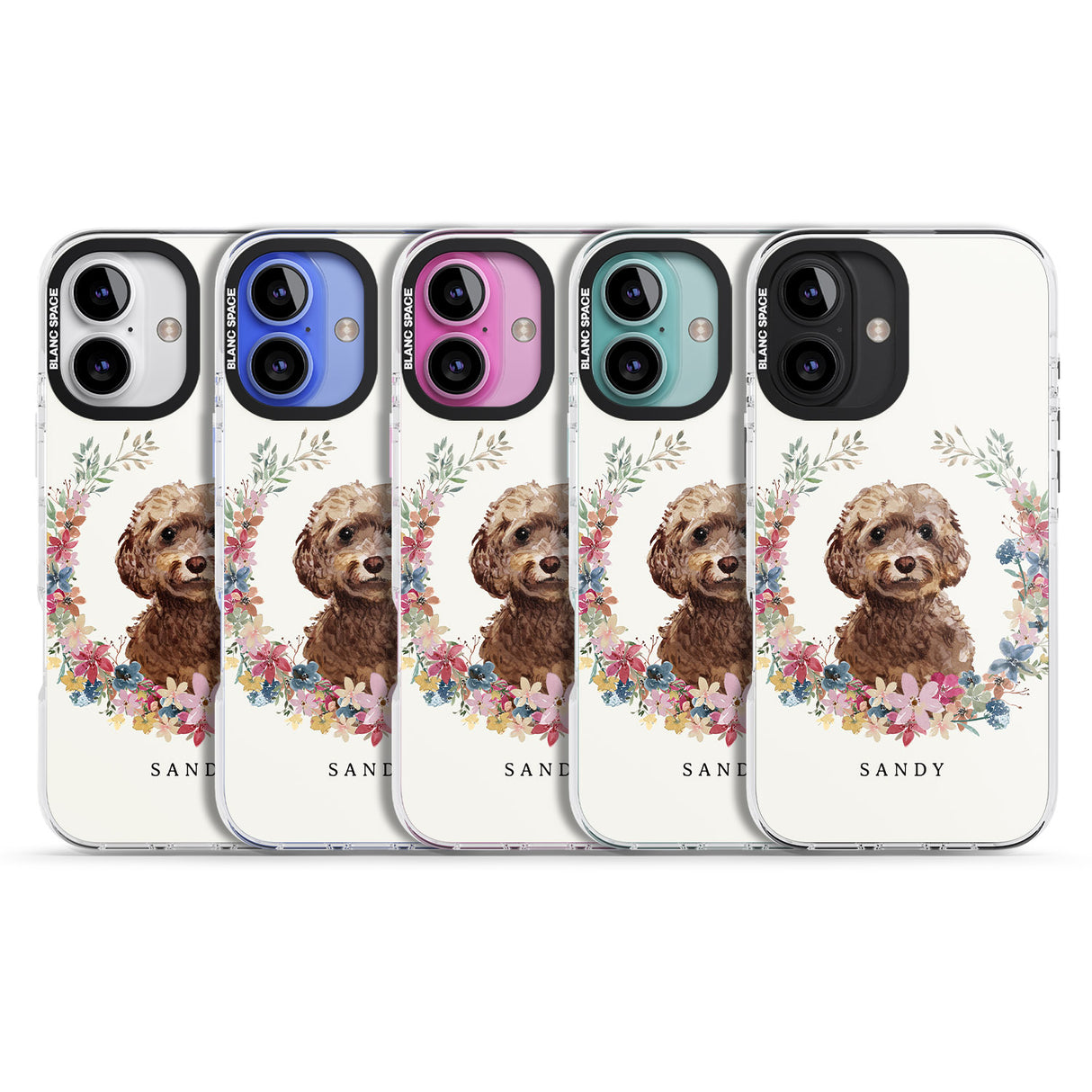 iPhone 16 Pro Max Personalised Brown Cockapoo - Watercolour Dog Portrait Black Impact Phone Case