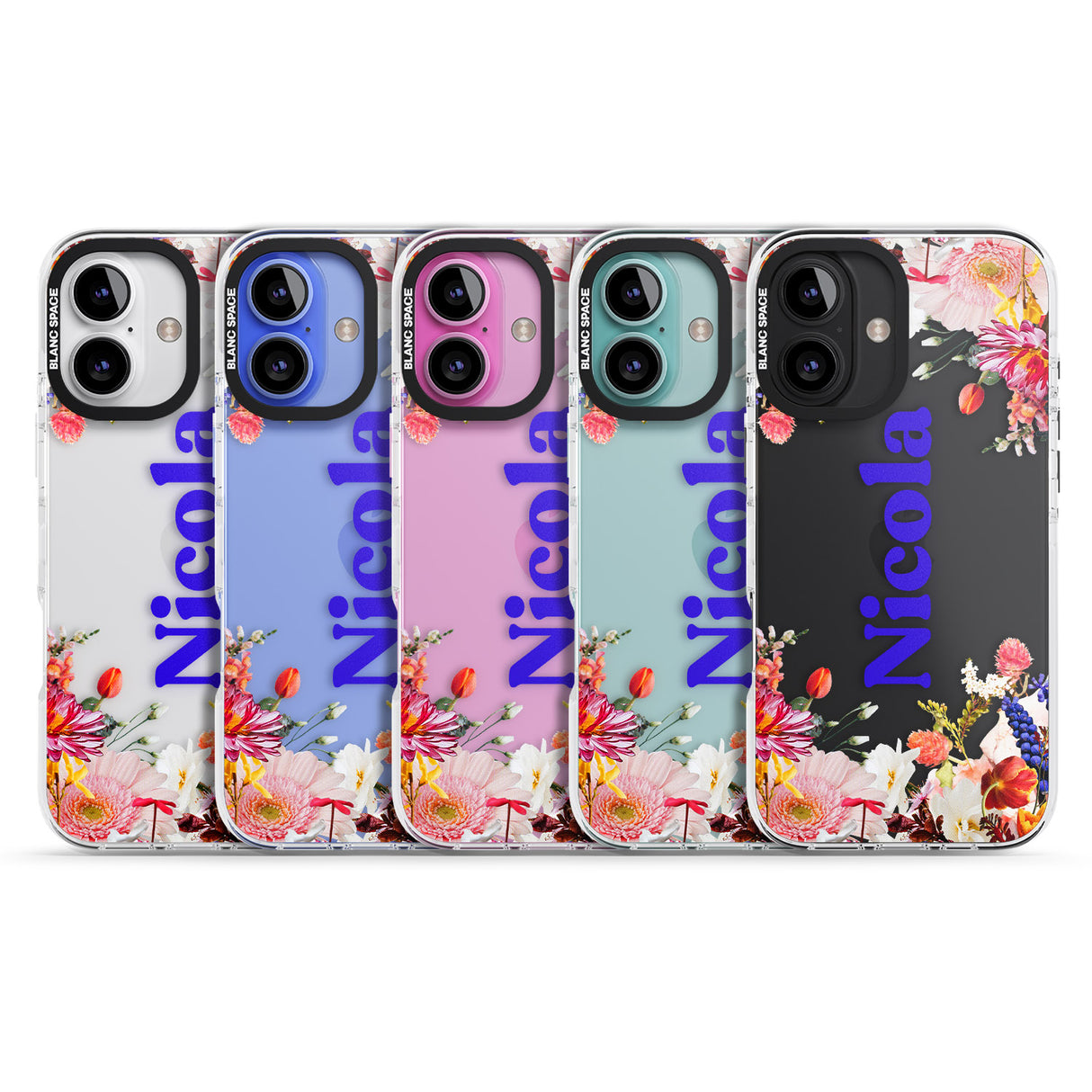 iPhone 16 Pro Max Personalised Text with Floral Borders Black Impact Phone Case