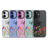 Personalised Spring Wildflowers Impact Phone Case for iPhone 16, iPhone 16 Plus