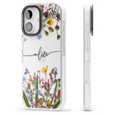 iPhone 16 Pro Max Personalised Wildflower Floral Black Impact Phone Case