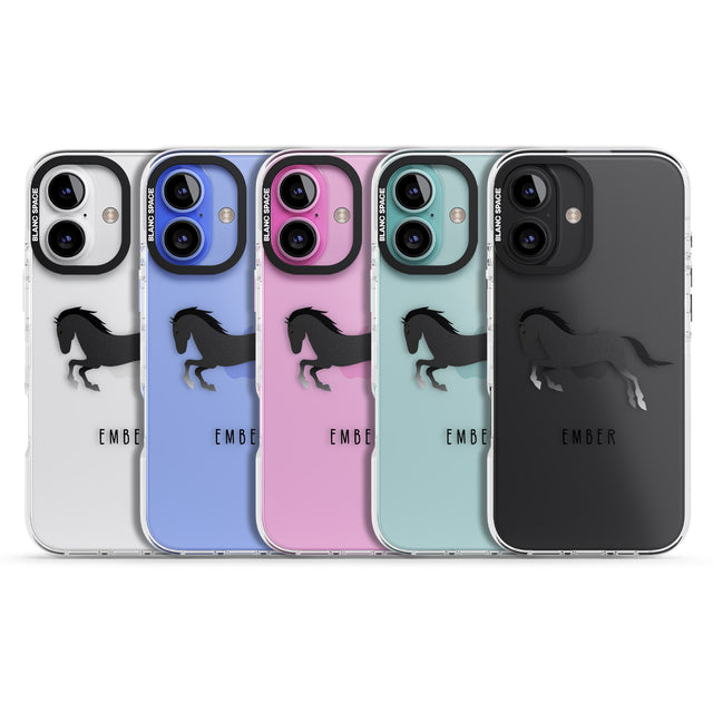 iPhone 16 Pro Max Personalised Black Horse Black Impact Phone Case