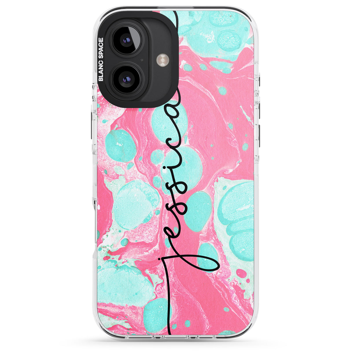 Personalised Turquoise & Pink - Marbled