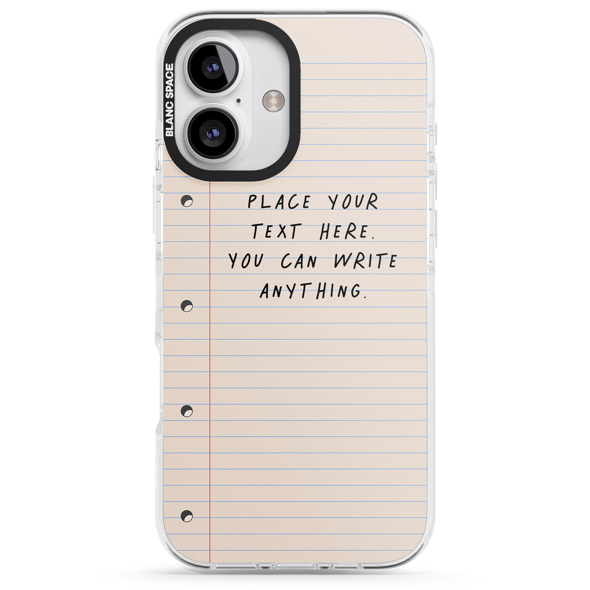 iPhone 16 Pro Max Personalised School Paper Black Impact Phone Case