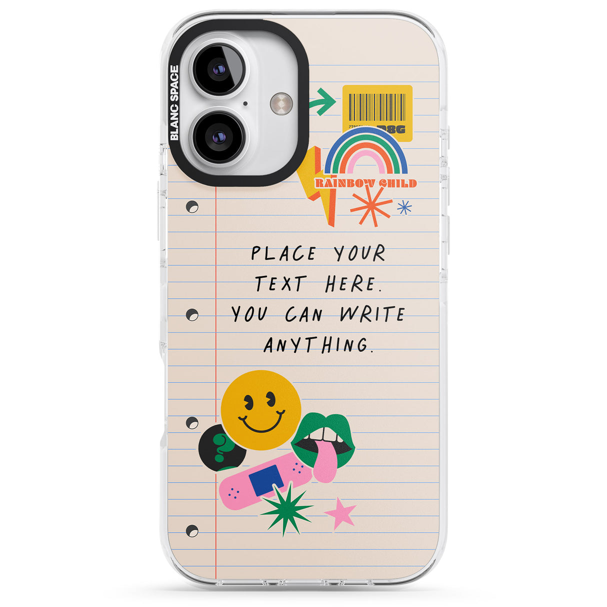 iPhone 16 Pro Max Personalised Nostalgia Sticker Mix #1 Black Impact Phone Case