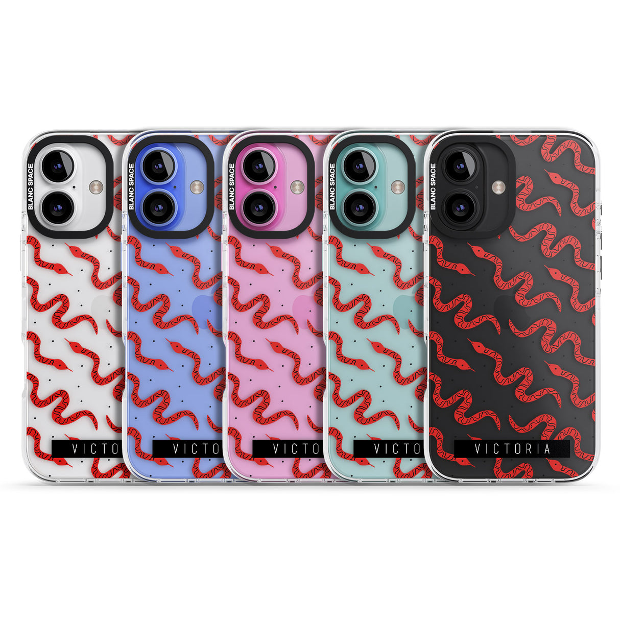 iPhone 16 Pro Max Personalised Snake Pattern Black Impact Phone Case