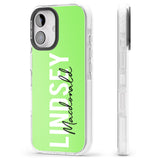 iPhone 16 Pro Max Personalised Bold Name: Lime Black Impact Phone Case