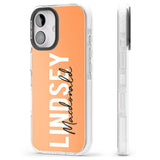 iPhone 16 Pro Max Personalised Bold Name: Peach Black Impact Phone Case