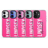 iPhone 16 Pro Max Personalised Bold Name: Pink Black Impact Phone Case