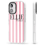 iPhone 16 Pro Max Personalised Pink Stripes Black Impact Phone Case