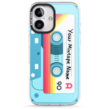 iPhone 16 Pro Max Personalised Sporty Cassette Black Impact Phone Case