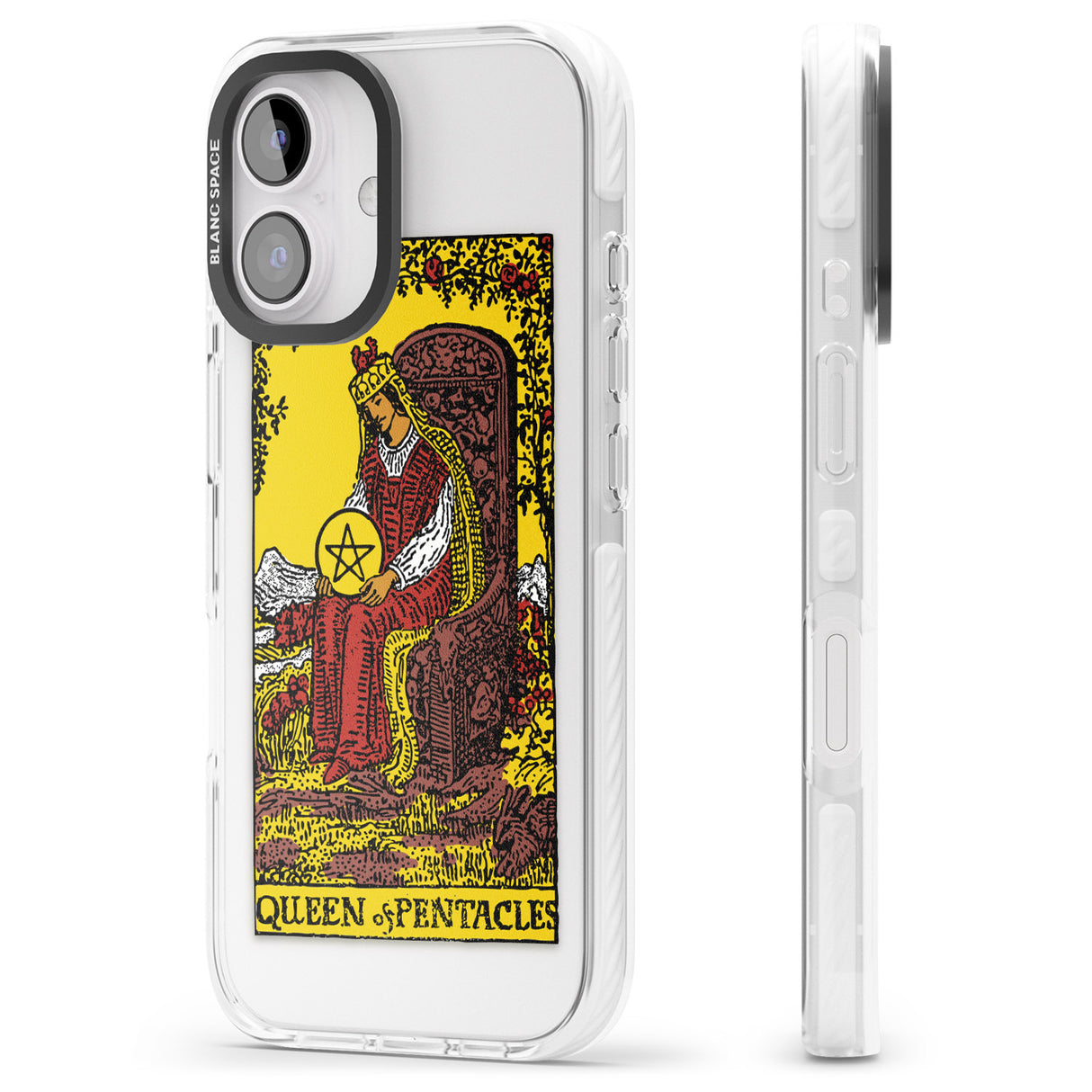 iPhone 16 Pro Max Personalised Queen of Pentacles Tarot Card - Colour Black Impact Phone Case