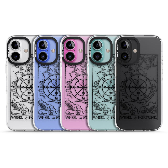 iPhone 16 Pro Max Personalised Wheel of Fortune Tarot Card - Transparent Black Impact Phone Case