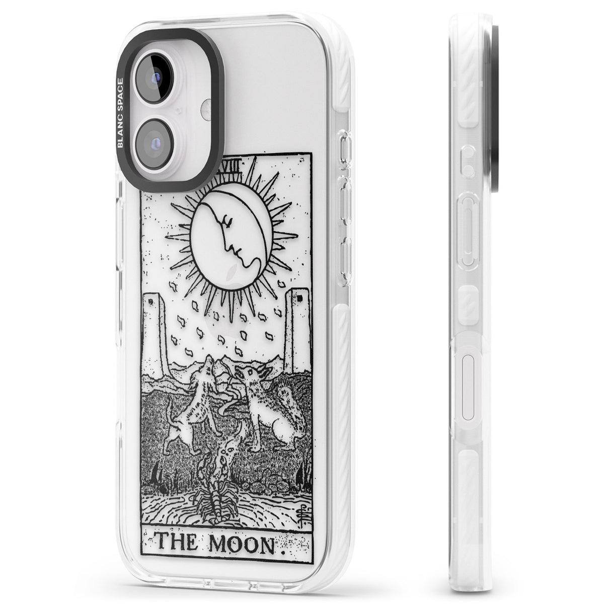 iPhone 16 Pro Max Personalised The Moon Tarot Card - Transparent Black Impact Phone Case