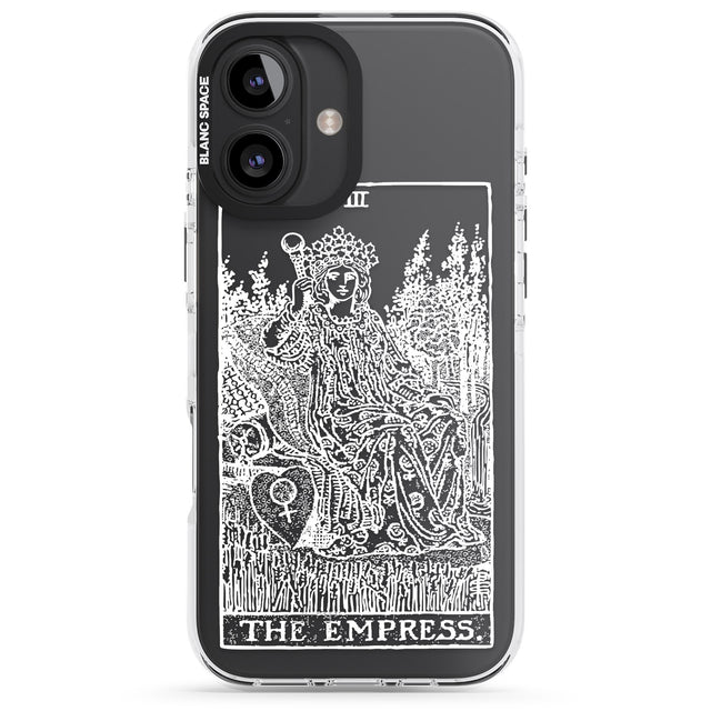 iPhone 16 Pro Max Personalised The Empress Tarot Card - White Transparent Black Impact Phone Case