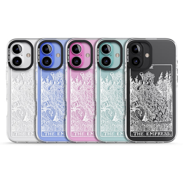 iPhone 16 Pro Max Personalised The Empress Tarot Card - White Transparent Black Impact Phone Case