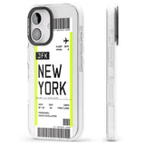 iPhone 16 Pro Max Personalised New York Boarding Pass Black Impact Phone Case