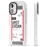 iPhone 16 Pro Max Personalised Amsterdam Boarding Pass Black Impact Phone Case