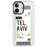 iPhone 16 Pro Max Personalised Tel Aviv Boarding Pass Black Impact Phone Case