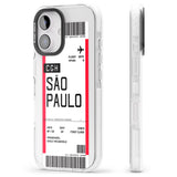 iPhone 16 Pro Max Personalised São Paulo Boarding Pass Black Impact Phone Case