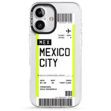 iPhone 16 Pro Max Personalised Mexico City Boarding Pass Black Impact Phone Case