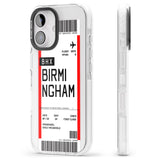 iPhone 16 Pro Max Personalised Birmingham Boarding Pass Black Impact Phone Case