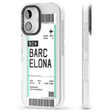 iPhone 16 Pro Max Personalised Barcelona Boarding Pass Black Impact Phone Case