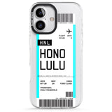 iPhone 16 Pro Max Personalised Honolulu Boarding Pass Black Impact Phone Case