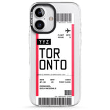 iPhone 16 Pro Max Personalised Toronto Boarding Pass Black Impact Phone Case