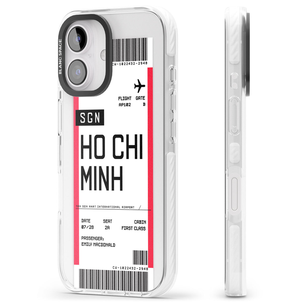 iPhone 16 Pro Max Personalised Ho Chi Minh City Boarding Pass Black Impact Phone Case